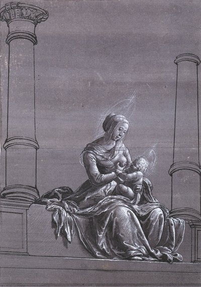 Virgen y Niño Entre Columnas de Hans Holbein der Jüngere